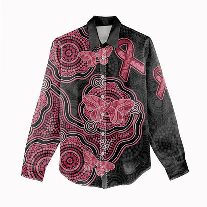 Australia Indigenous Mother's Day Women Casual Shirt Aboriginal Breast Cancer Ribbon