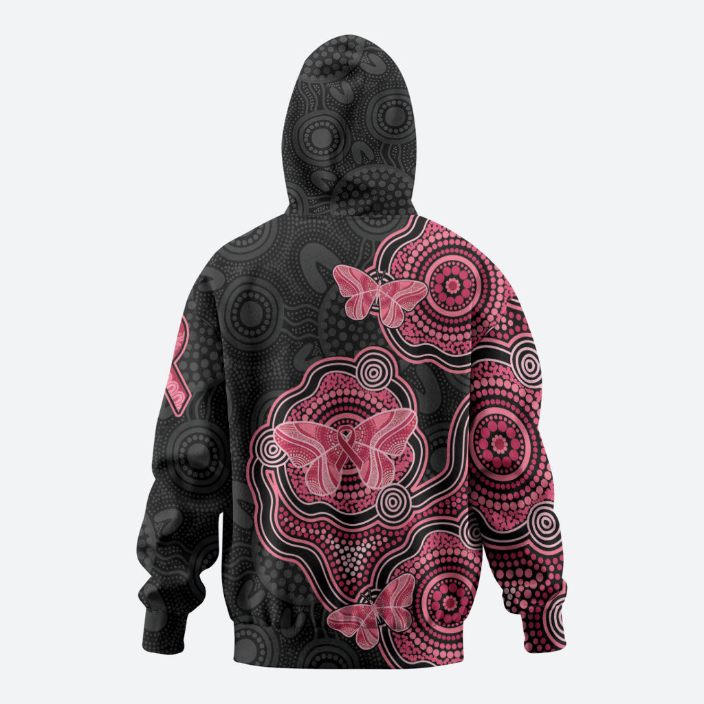 Australia Indigenous Mother's Day Zip Hoodie Aboriginal Breast Cancer Ribbon