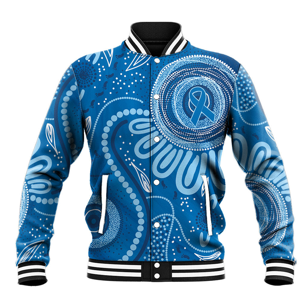 Australia Indigenous Baseball Jacket Blue Ribbon Prostate Cancer Month