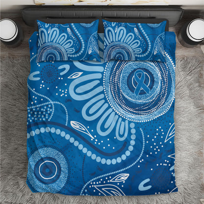 Australia Indigenous Bedding Set Blue Ribbon Prostate Cancer Month