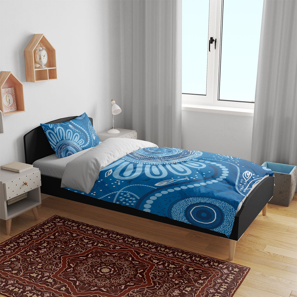 Australia Indigenous Bedding Set Blue Ribbon Prostate Cancer Month