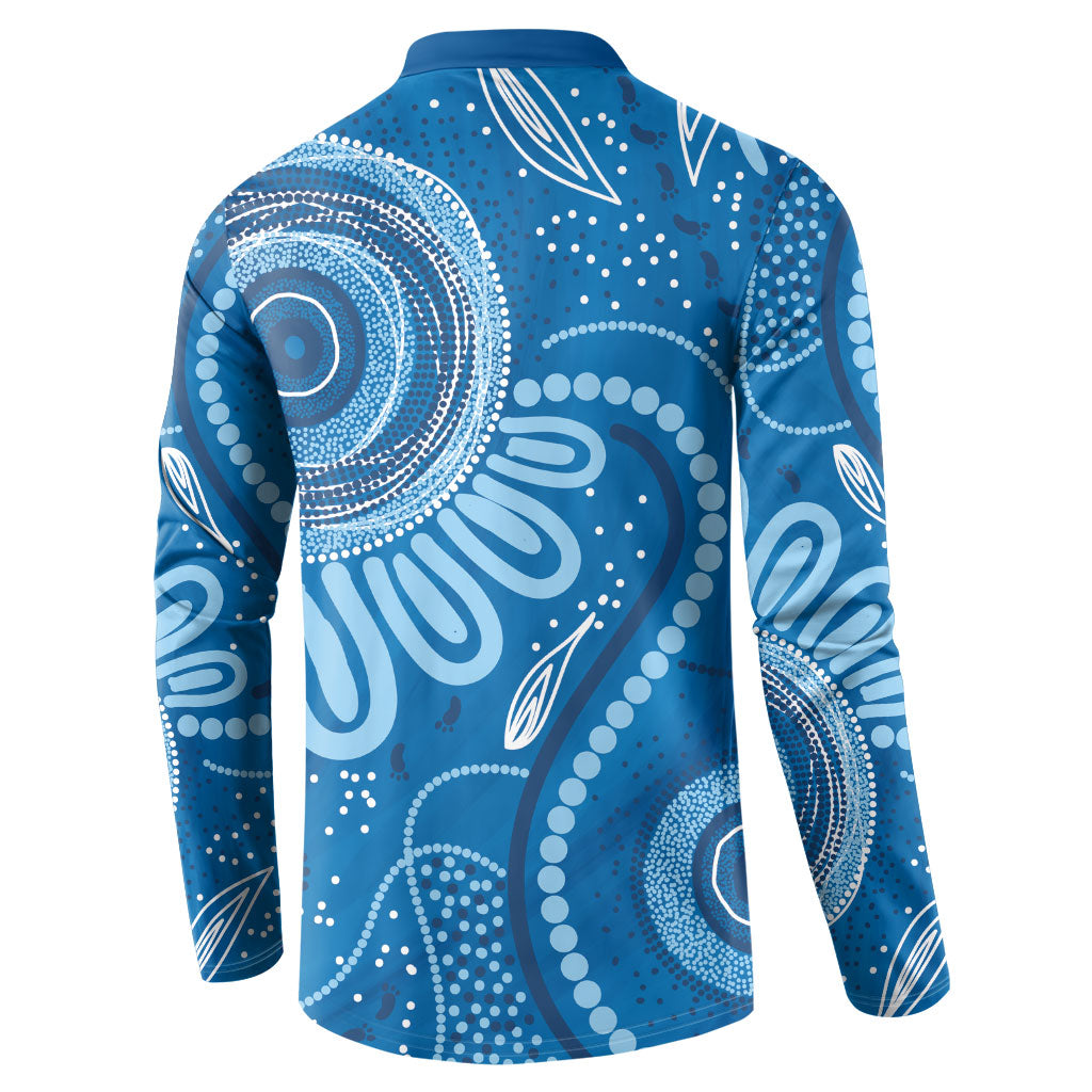 Australia Indigenous Button Sweatshirt Blue Ribbon Prostate Cancer Month