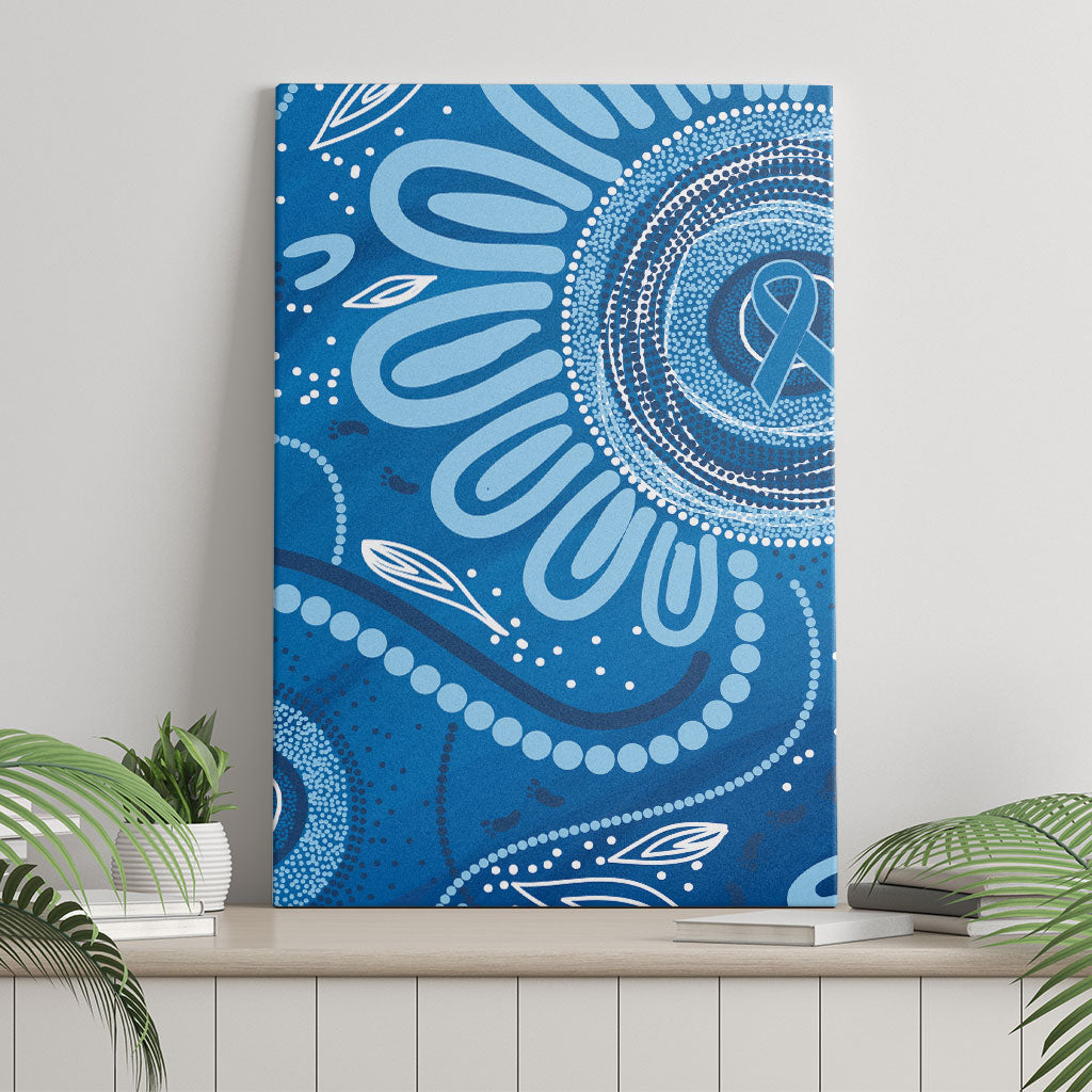 Australia Indigenous Canvas Wall Art Blue Ribbon Prostate Cancer Month