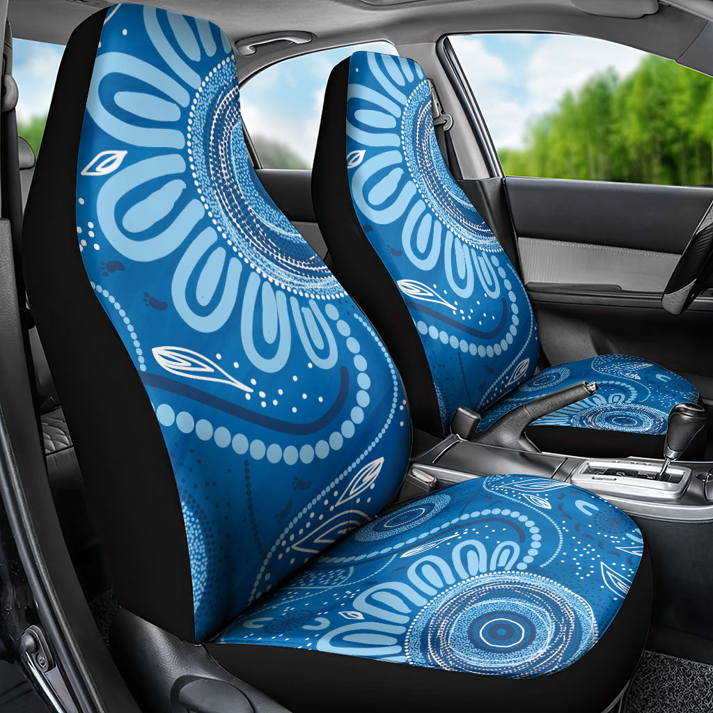 Australia Indigenous Car Seat Cover Blue Ribbon Prostate Cancer Month