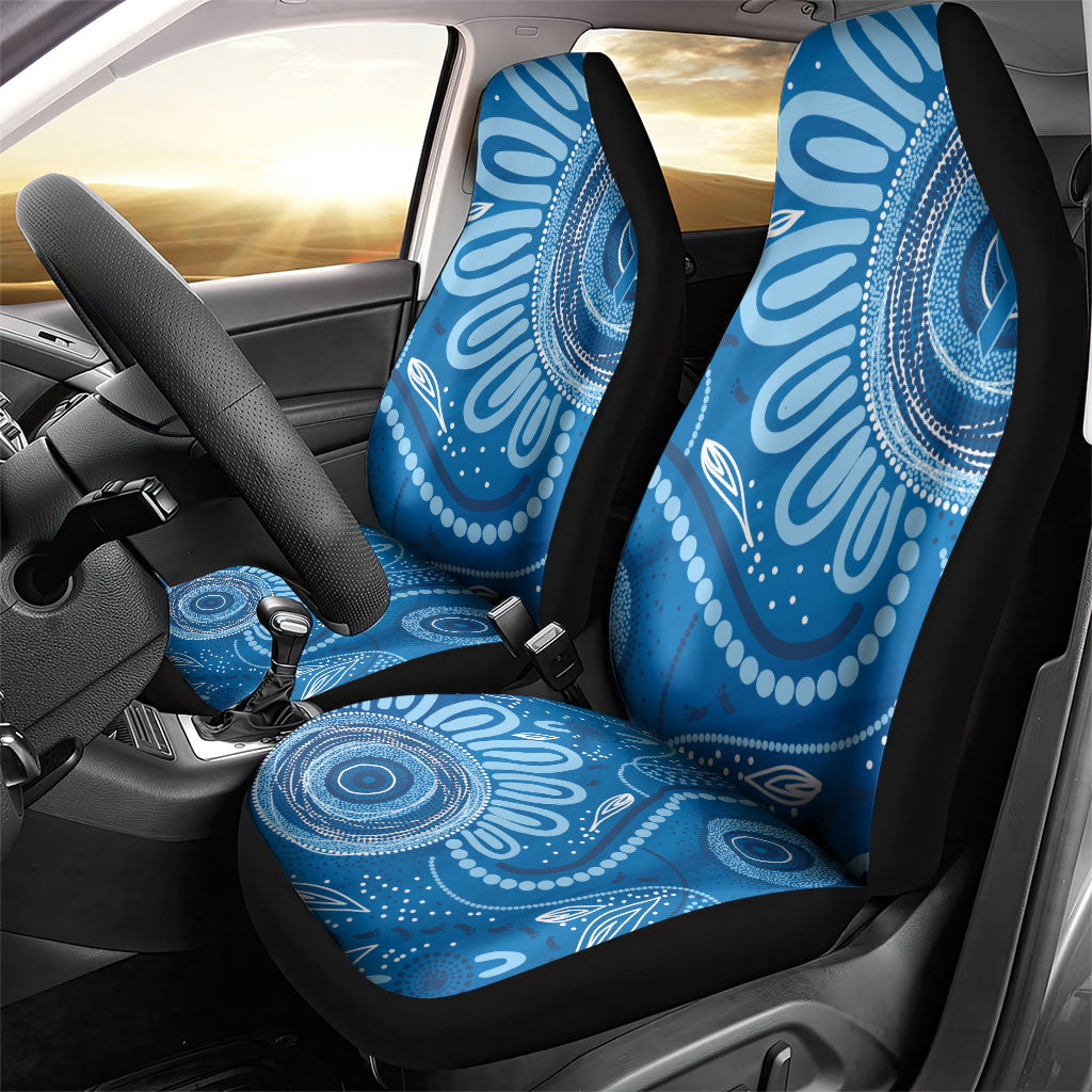 Australia Indigenous Car Seat Cover Blue Ribbon Prostate Cancer Month