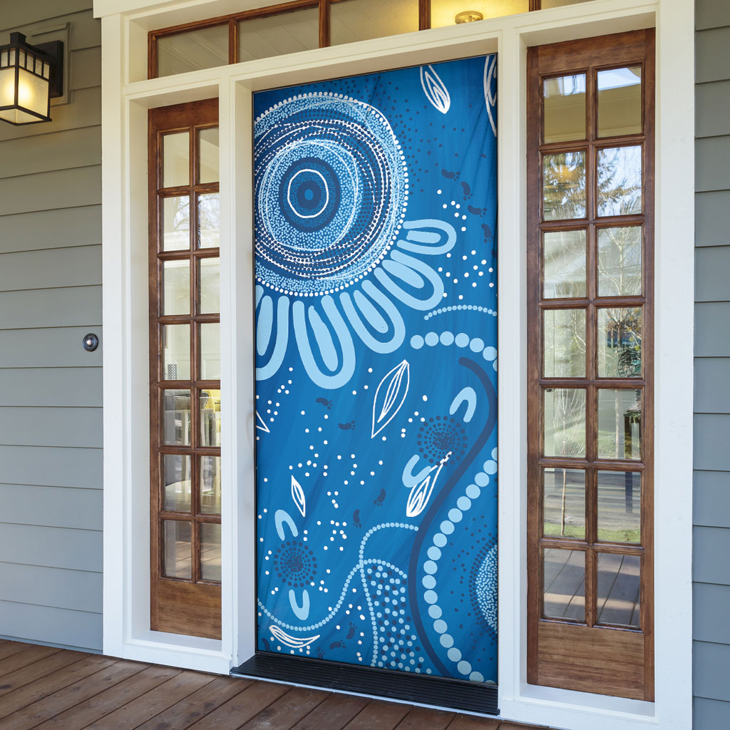 Australia Indigenous Door Cover Blue Ribbon Prostate Cancer Month