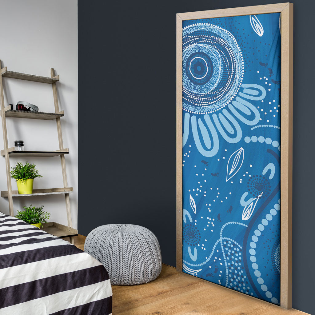 Australia Indigenous Door Cover Blue Ribbon Prostate Cancer Month
