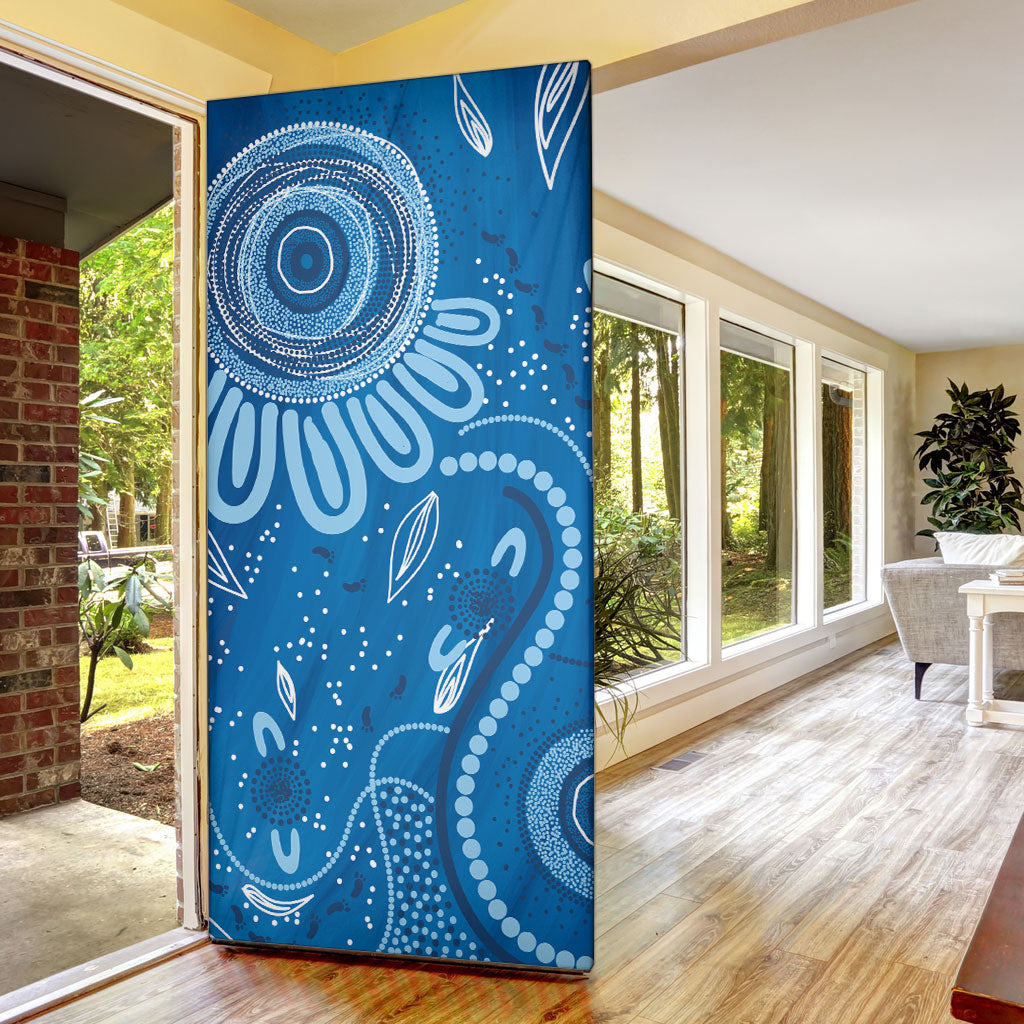 Australia Indigenous Door Cover Blue Ribbon Prostate Cancer Month
