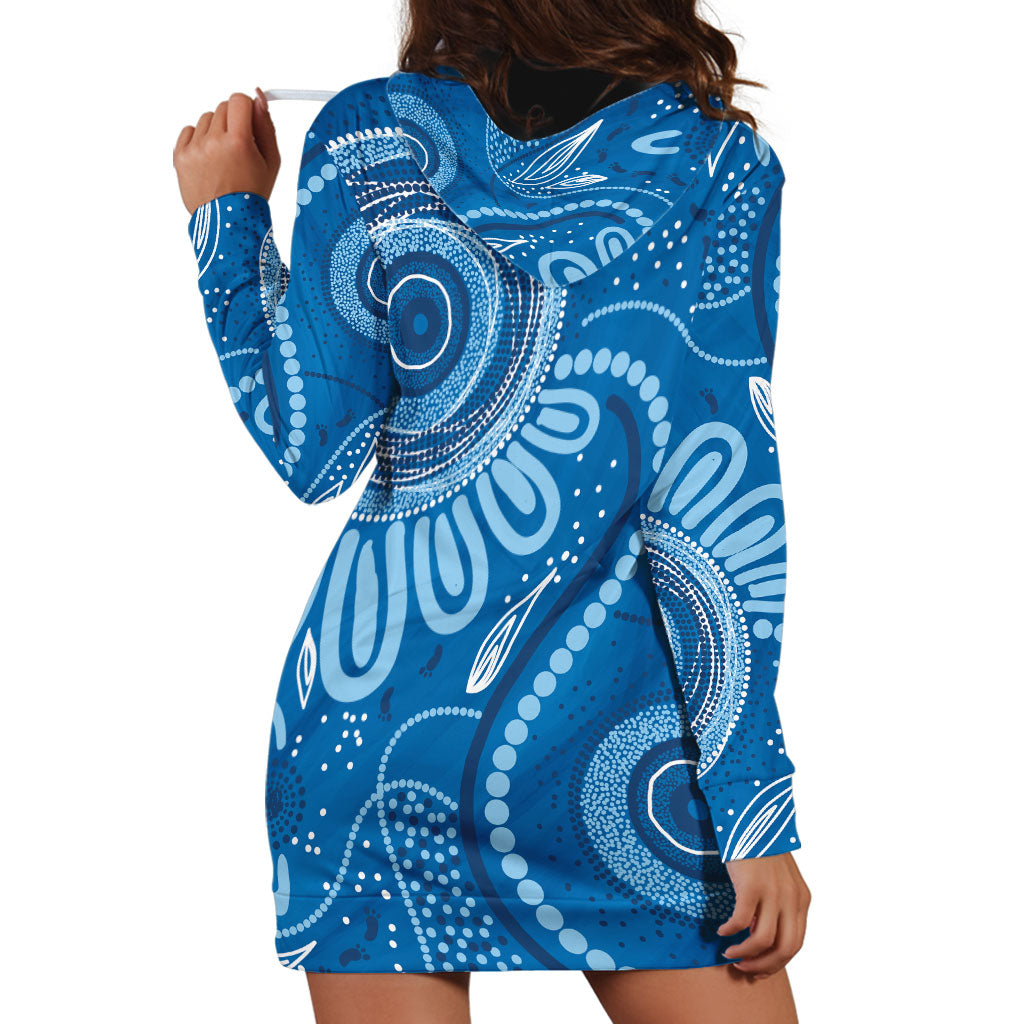 Australia Indigenous Hoodie Dress Blue Ribbon Prostate Cancer Month