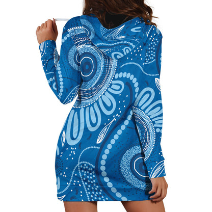 Australia Indigenous Hoodie Dress Blue Ribbon Prostate Cancer Month