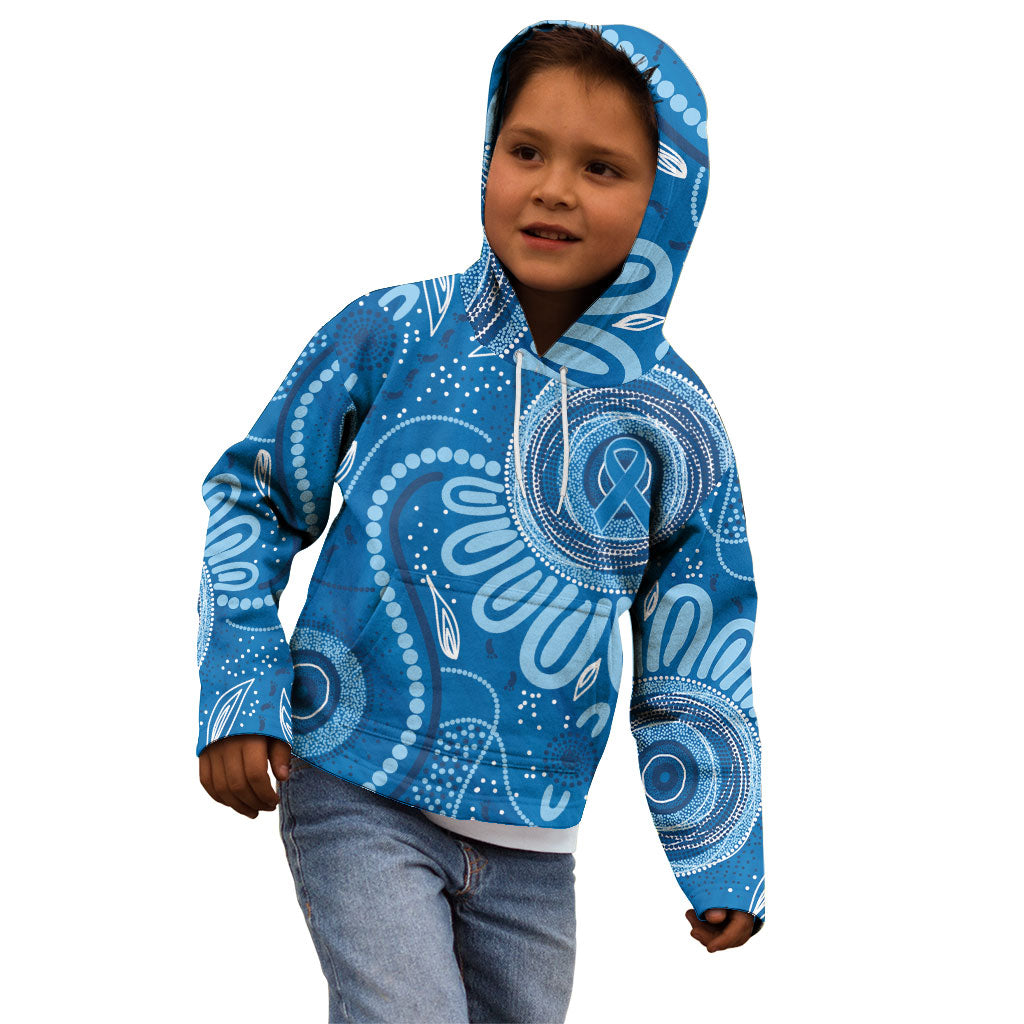 Australia Indigenous Kid Hoodie Blue Ribbon Prostate Cancer Month