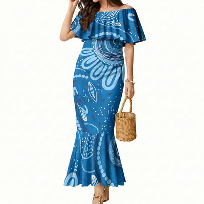 Australia Indigenous Mermaid Dress Blue Ribbon Prostate Cancer Month