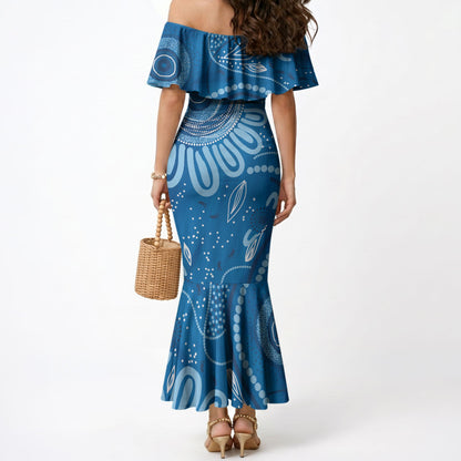 Australia Indigenous Mermaid Dress Blue Ribbon Prostate Cancer Month