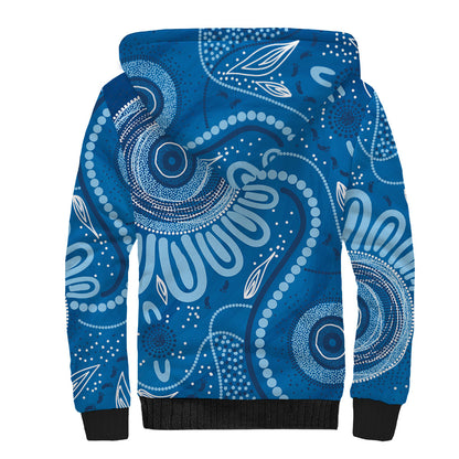 Australia Indigenous Sherpa Hoodie Blue Ribbon Prostate Cancer Month