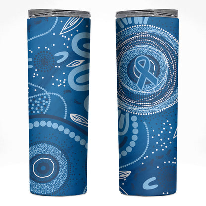 Australia Indigenous Skinny Tumbler Blue Ribbon Prostate Cancer Month