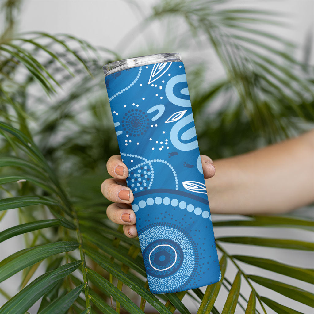 Australia Indigenous Skinny Tumbler Blue Ribbon Prostate Cancer Month