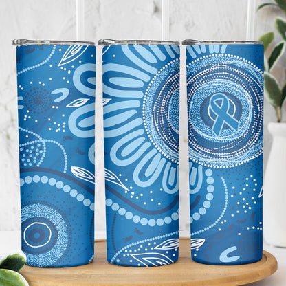 Australia Indigenous Skinny Tumbler Blue Ribbon Prostate Cancer Month