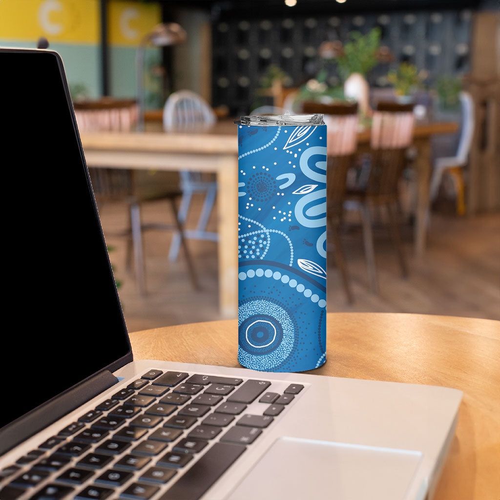 Australia Indigenous Skinny Tumbler Blue Ribbon Prostate Cancer Month