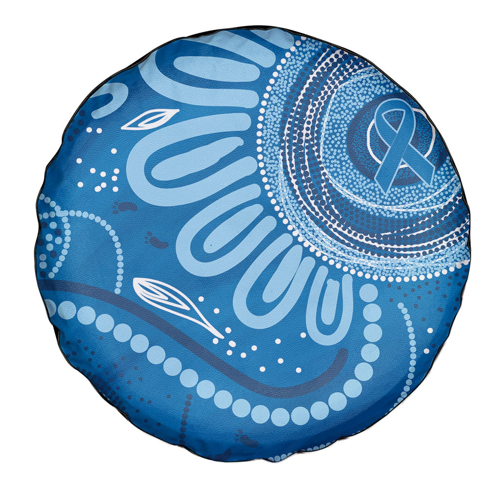 Australia Indigenous Spare Tire Cover Blue Ribbon Prostate Cancer Month
