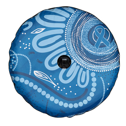 Australia Indigenous Spare Tire Cover Blue Ribbon Prostate Cancer Month