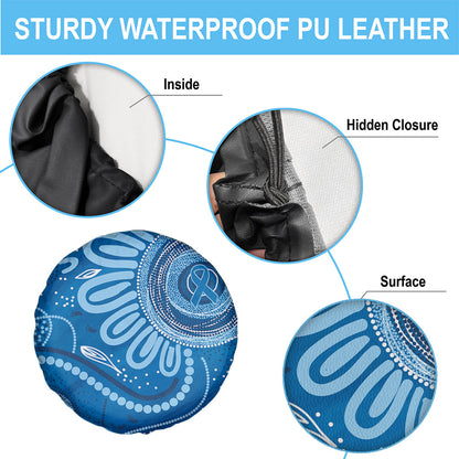 Australia Indigenous Spare Tire Cover Blue Ribbon Prostate Cancer Month
