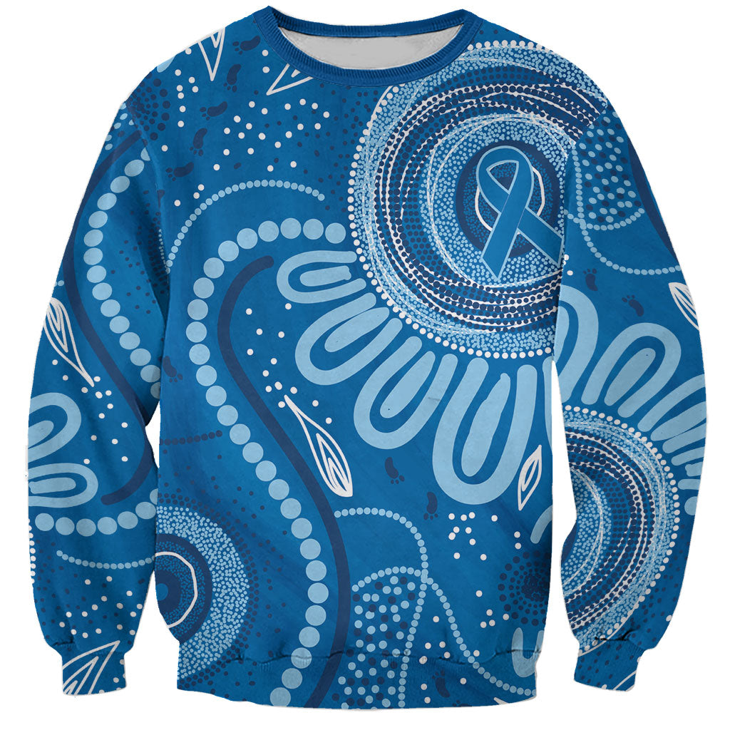 Australia Indigenous Sweatshirt Blue Ribbon Prostate Cancer Month