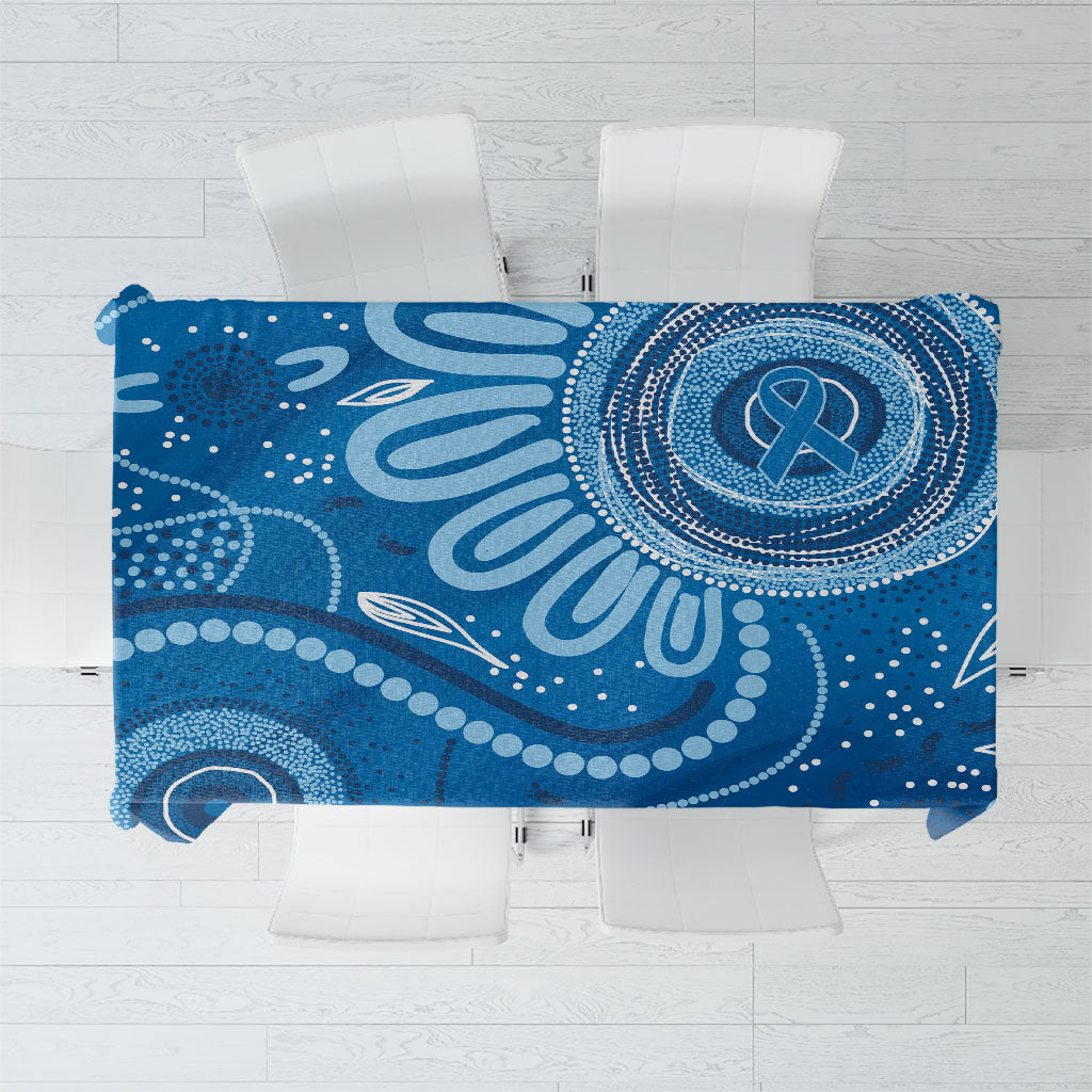 Australia Indigenous Tablecloth Blue Ribbon Prostate Cancer Month