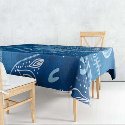 Australia Indigenous Tablecloth Blue Ribbon Prostate Cancer Month