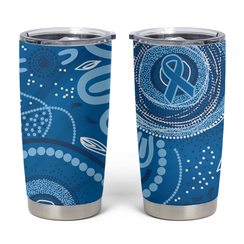 Australia Indigenous Tumbler Cup Blue Ribbon Prostate Cancer Month