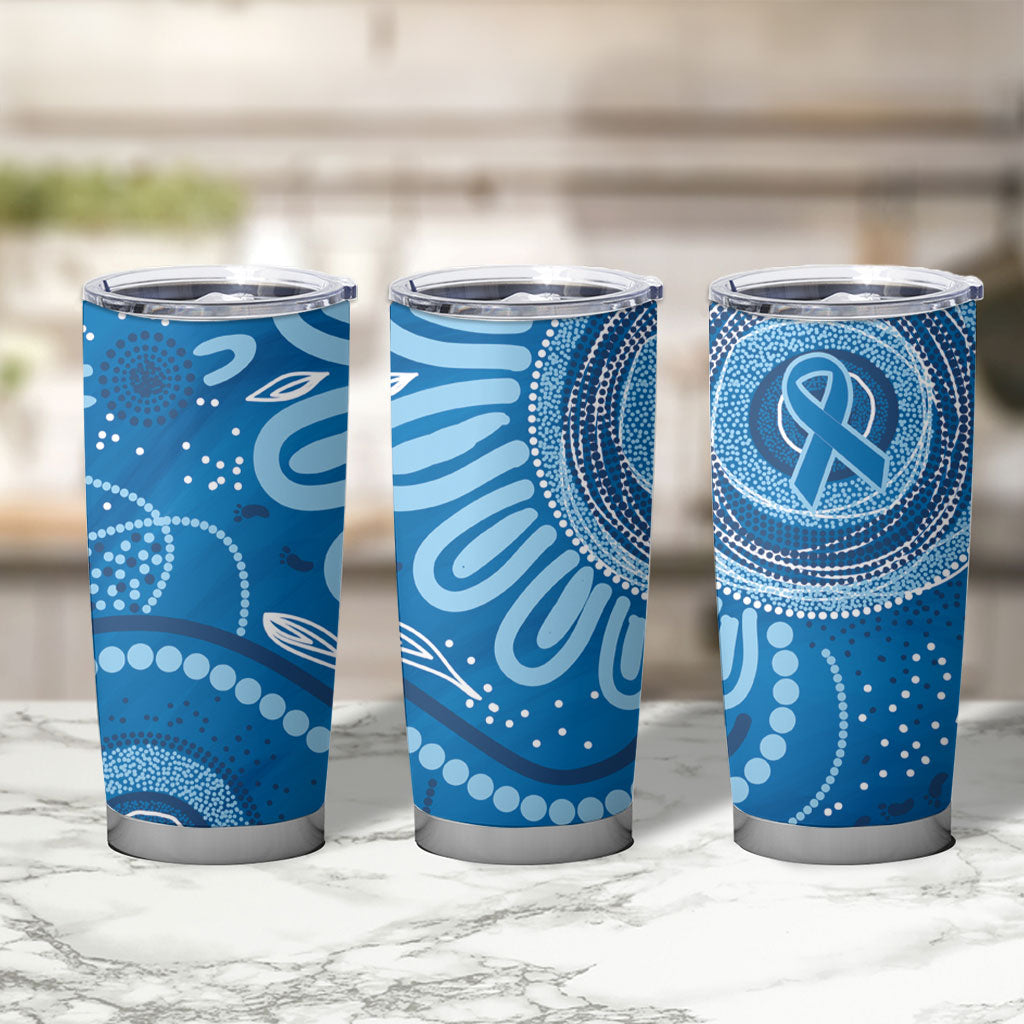 Australia Indigenous Tumbler Cup Blue Ribbon Prostate Cancer Month