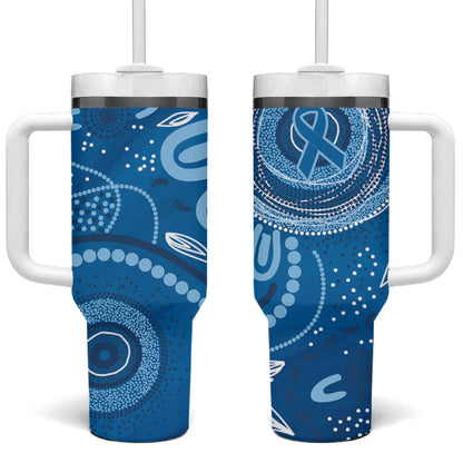 Australia Indigenous Tumbler With Handle Blue Ribbon Prostate Cancer Month