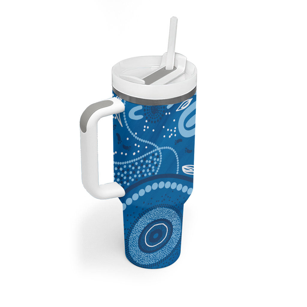 Australia Indigenous Tumbler With Handle Blue Ribbon Prostate Cancer Month