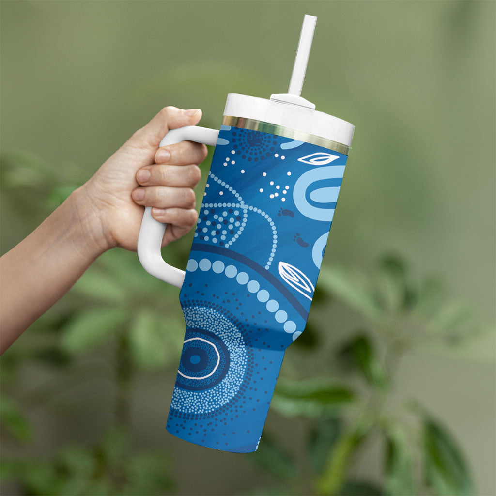 Australia Indigenous Tumbler With Handle Blue Ribbon Prostate Cancer Month