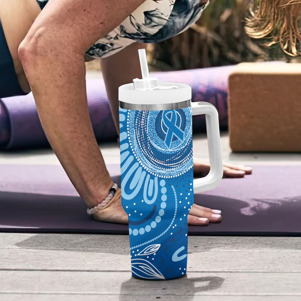 Australia Indigenous Tumbler With Handle Blue Ribbon Prostate Cancer Month