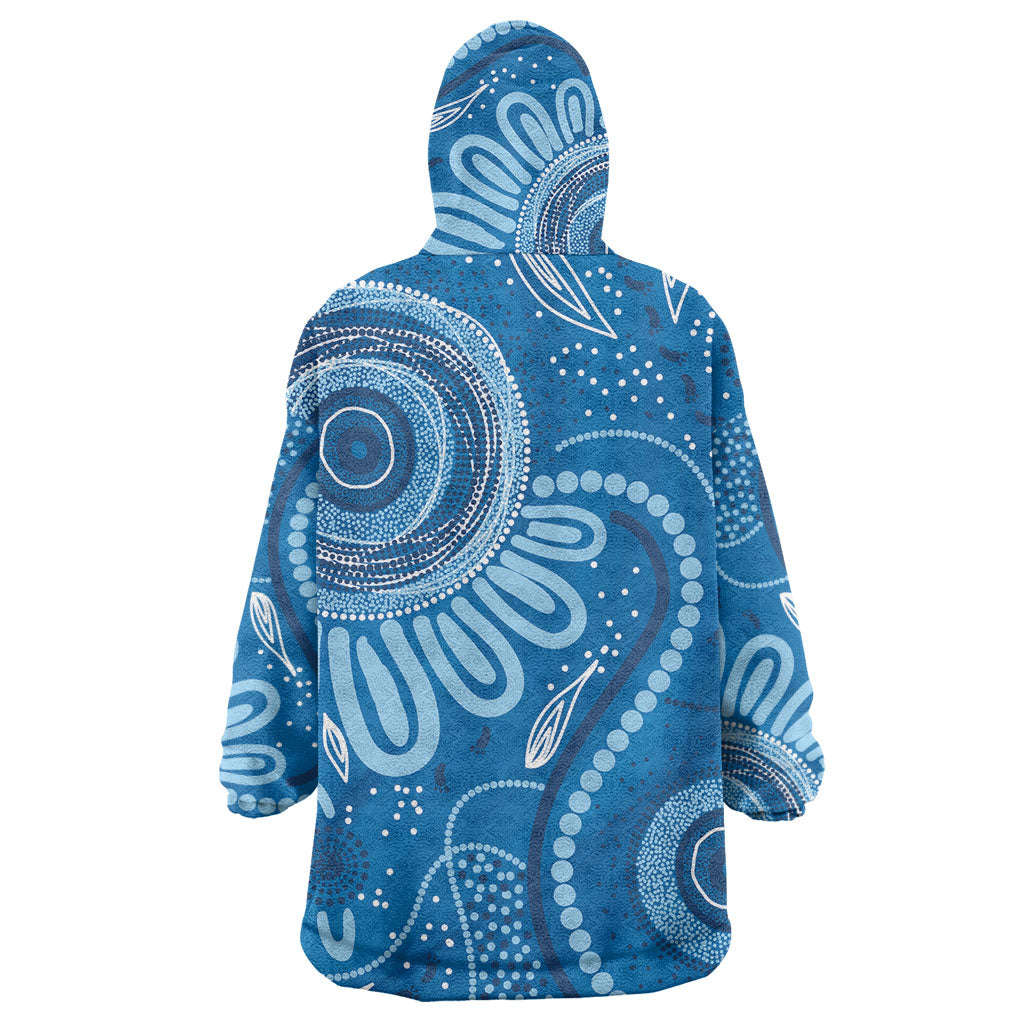 Australia Indigenous Wearable Blanket Hoodie Blue Ribbon Prostate Cancer Month