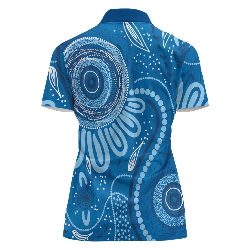 Australia Indigenous Women Polo Shirt Blue Ribbon Prostate Cancer Month