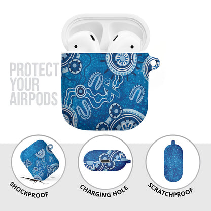 Australia Indigenous Prostate Cancer Prevention AirPods Case Blue Ribbon Aboriginal Art