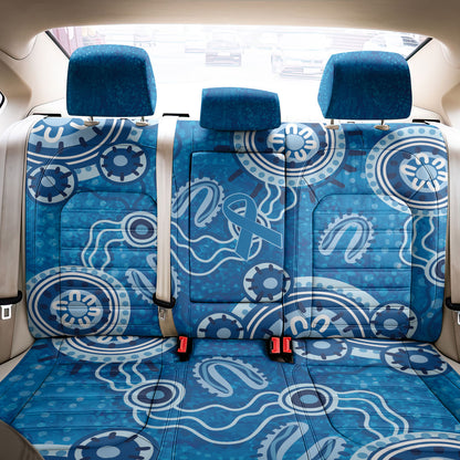 Australia Indigenous Prostate Cancer Prevention Back Car Seat Cover Blue Ribbon Aboriginal Art