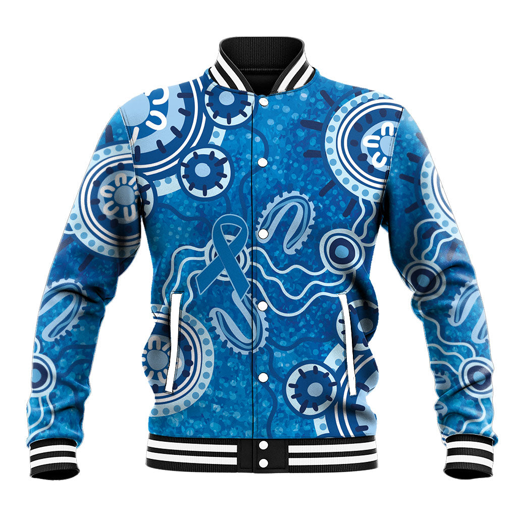 Australia Indigenous Prostate Cancer Prevention Baseball Jacket Blue Ribbon Aboriginal Art