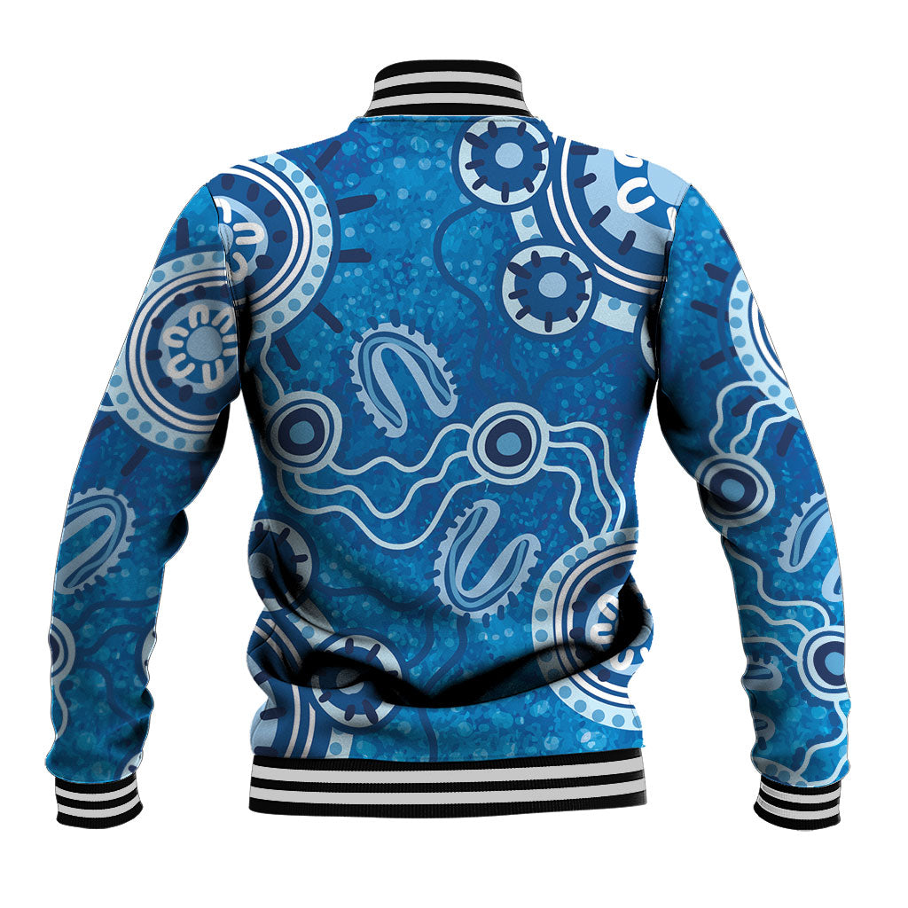 Australia Indigenous Prostate Cancer Prevention Baseball Jacket Blue Ribbon Aboriginal Art