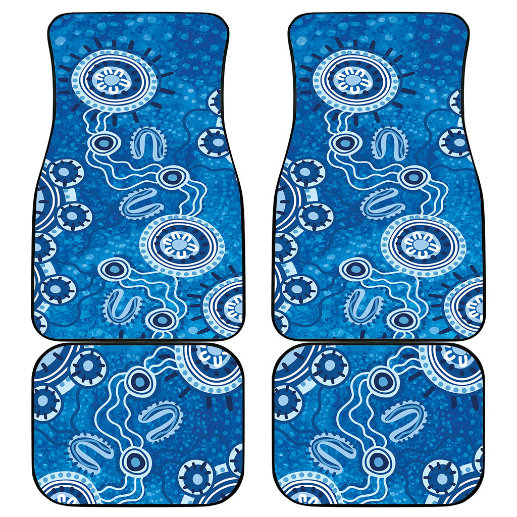 Australia Indigenous Prostate Cancer Prevention Car Mats Blue Ribbon Aboriginal Art