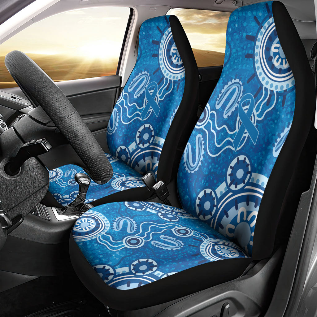 Australia Indigenous Prostate Cancer Prevention Car Seat Cover Blue Ribbon Aboriginal Art