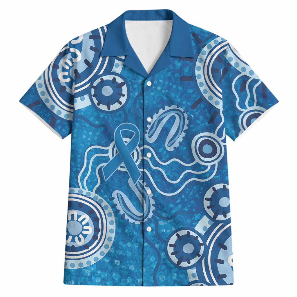 Australia Indigenous Prostate Cancer Prevention Hawaiian Shirt Blue Ribbon Aboriginal Art