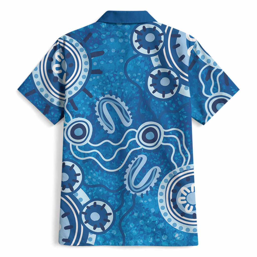 Australia Indigenous Prostate Cancer Prevention Hawaiian Shirt Blue Ribbon Aboriginal Art