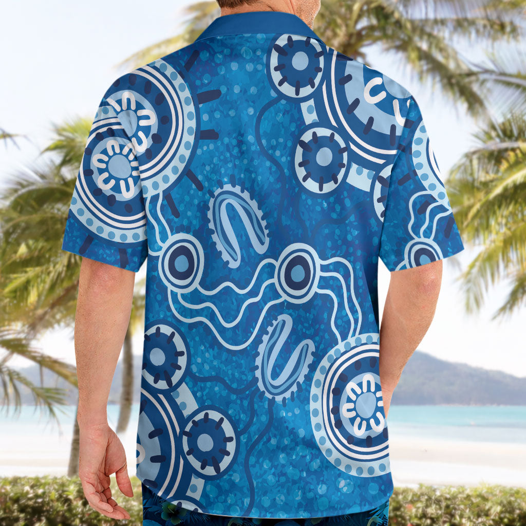 Australia Indigenous Prostate Cancer Prevention Hawaiian Shirt Blue Ribbon Aboriginal Art