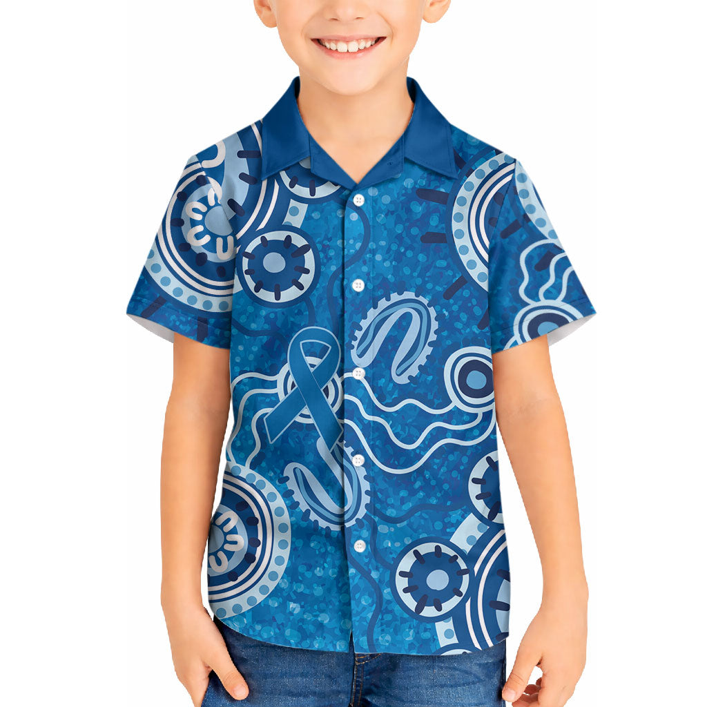 Australia Indigenous Prostate Cancer Prevention Hawaiian Shirt Blue Ribbon Aboriginal Art