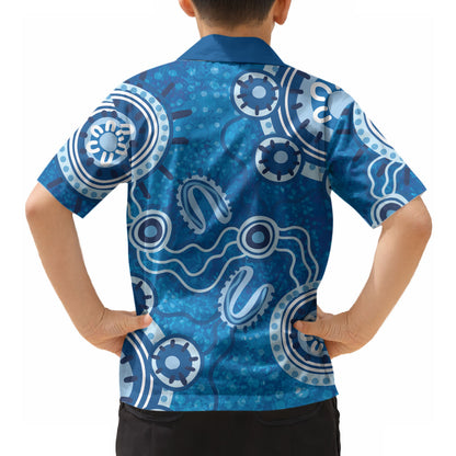 Australia Indigenous Prostate Cancer Prevention Hawaiian Shirt Blue Ribbon Aboriginal Art