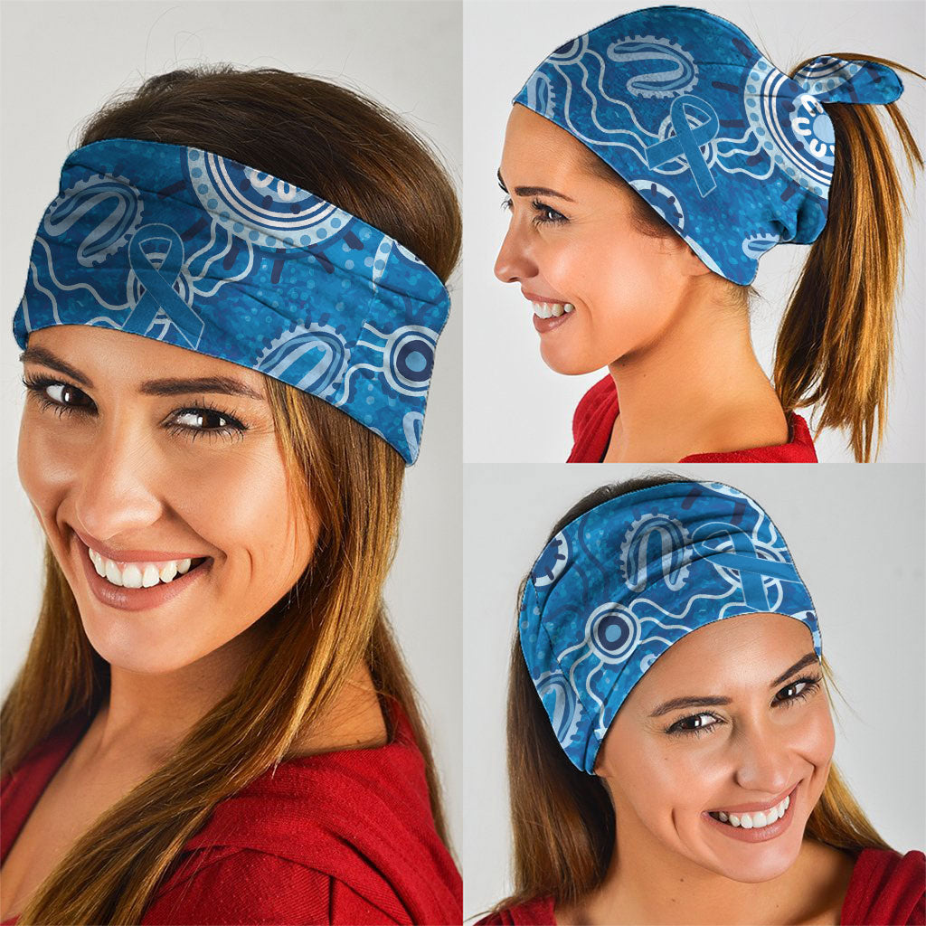 Australia Indigenous Prostate Cancer Prevention Neck Gaiter Blue Ribbon Aboriginal Art
