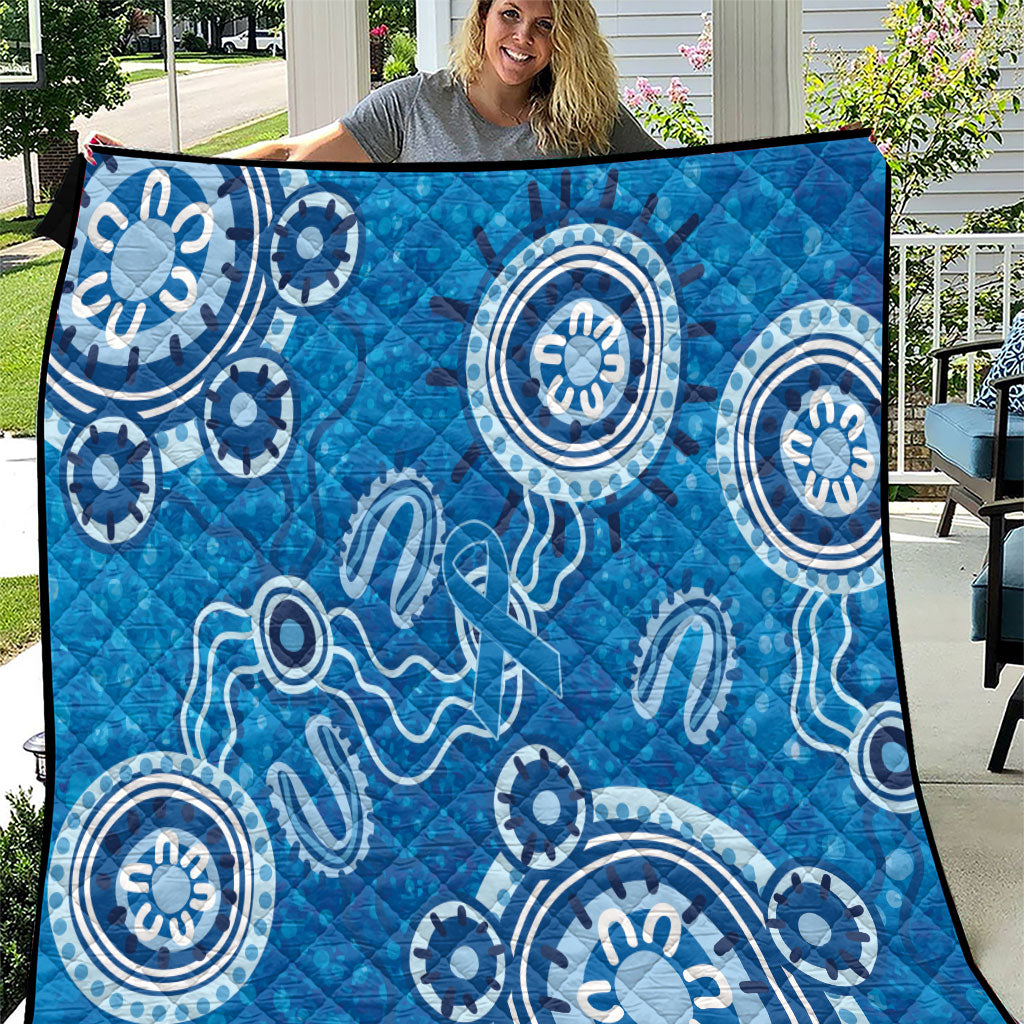Australia Indigenous Prostate Cancer Prevention Quilt Blue Ribbon Aboriginal Art