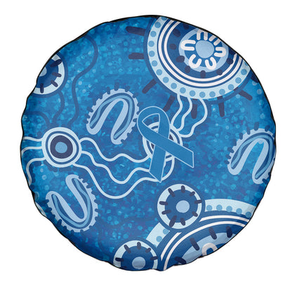 Australia Indigenous Prostate Cancer Prevention Spare Tire Cover Blue Ribbon Aboriginal Art